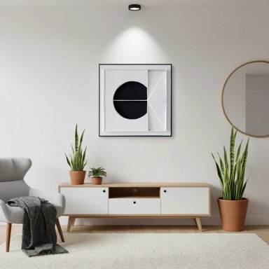 CUADRO RIPLEY HOME BLACK AND WHITE TRIÁNGULO 60 X 60 CM - 3