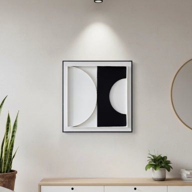 CUADRO RIPLEY HOME BLACK AND WHITE SEMI CÍRCULO 60 X 60 CM