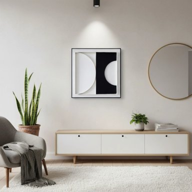 CUADRO RIPLEY HOME BLACK AND WHITE SEMI CÍRCULO 60 X 60 CM - 3