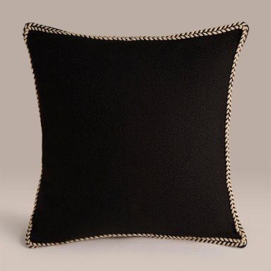 COJIN RIPLEY HOME NEGRO TRENZA BLANCO 45X45 CM