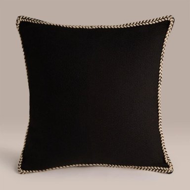 COJIN RIPLEY HOME NEGRO TRENZA BLANCO 45X45 CM - 2