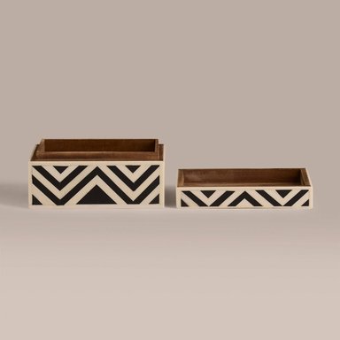 CAJA RIPLEY HOME RAYAS GEO NEGRA 15.5X10 CM NERO - 2