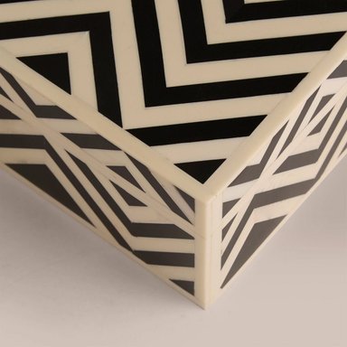 CAJA RIPLEY HOME RAYAS GEO NEGRA 15.5X10 CM NERO - 3