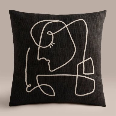 COJIN RIPLEY HOME ROSTRO NEGRO 45X45 CM