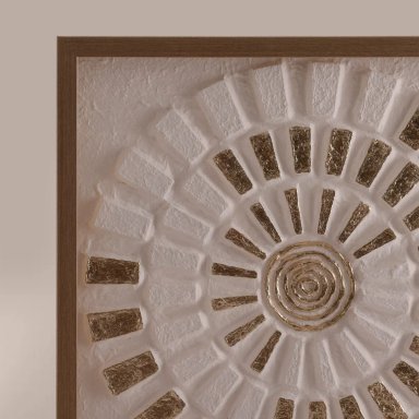 ESCULTURA RIPLEY HOME VOL CIRCULO GOLD Y CRUDO 60X60 - 2
