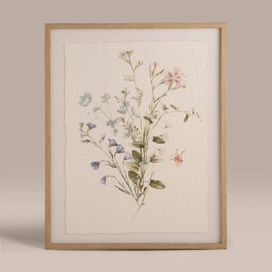 CUADRO RIPLEY HOME PAPEL MACHE ROSA FLORES - 1