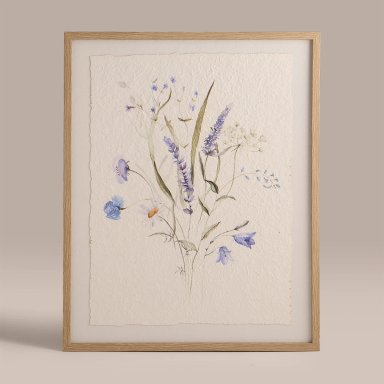 CUADRO RIPLEY HOME PAPEL MACHE AZUL FLORES - 1