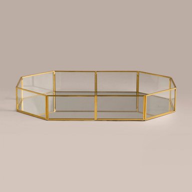 BANDEJA RIPLEY HOME ESPEJO BORDES DORADOS 32X23 CM - 2