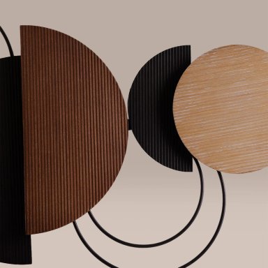 ESCULTURA RIPLEY HOME CIRCULOS MADERA/NEGRO 98X55CM - 2