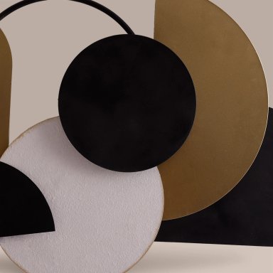 ESCULTURA RIPLEY HOME GEO GOLD BLACK 101X48CM - 2