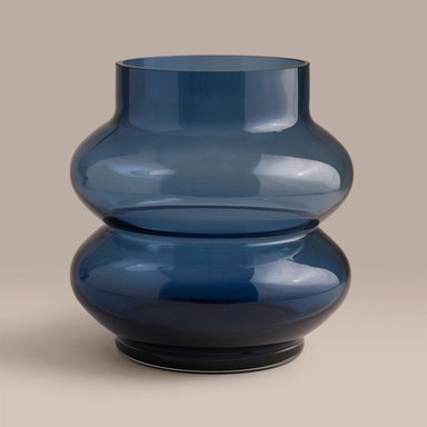 FLORERO RIPLEY HOME ONDAS VIDRIO AZUL 20CM - 2