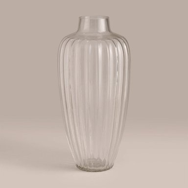 JARRÓN RIPLEY HOME VIDRIO ACANALADO TRANSPARENTE 35.5CM - 2