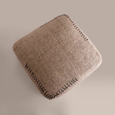 PUFF RIPLEY HOME BEIGE FRANJA NEGRA 20X50 - 2