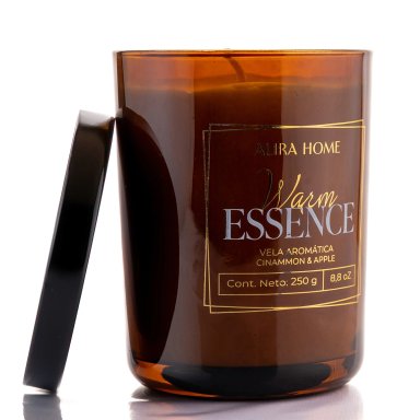 VELA AROMÁTICA CRISTAL ALIRA HOME CON CERA DE SOJA CINAMMON+APPLE - 4