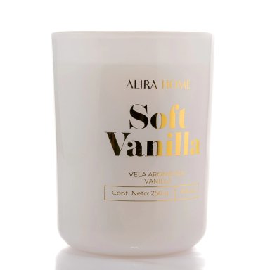VELA AROMÁTICA CRISTAL ALIRA HOME CON CERA DE SOJA VANILLA - 3