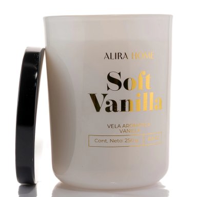 VELA AROMÁTICA CRISTAL ALIRA HOME CON CERA DE SOJA VANILLA - 4