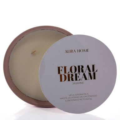 VELA AROMÁTICA CERÁMICA ALIRA HOME 3 MECHAS CON CERA DE SOJA JASMINE - 4