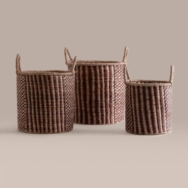 CANASTO RIPLE HOME BICOLOR MARRÓN 25CM - 3