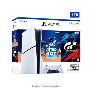 CONSOLA PLAYSTATION 5 SLIM STANDARD + 2 JUEGOS GT 7 & ASTRO BOT - 2
