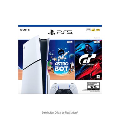 CONSOLA PLAYSTATION 5 SLIM STANDARD + 2 JUEGOS GT 7 & ASTRO BOT - 3