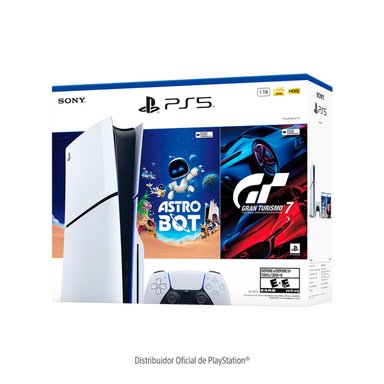 CONSOLA PLAYSTATION 5 SLIM STANDARD + 2 JUEGOS GT 7 & ASTRO BOT - 4
