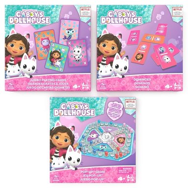 PACK 3 GABBY'S DOLLHOUSE 6066779 JUEGOS MESA GABBYS ROMPECABEZAS 24PZ, POP UP, CARTAS GRANDES - 3