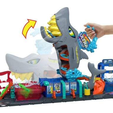 LAVADO DE AUTOS JUGUETE HOT WHEELS CITY MEGA TIBURON - 3