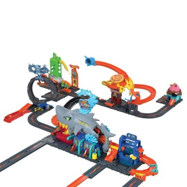 LAVADO DE AUTOS JUGUETE HOT WHEELS CITY MEGA TIBURON - 6