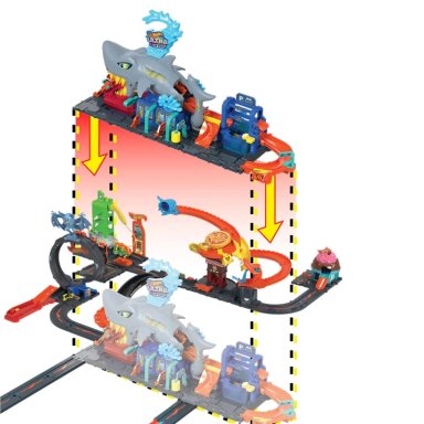 LAVADO DE AUTOS JUGUETE HOT WHEELS CITY MEGA TIBURON - 7
