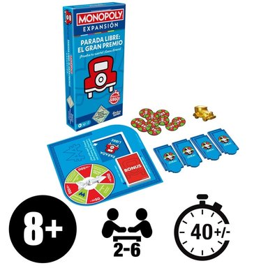 JUEGO MESA MONOPOLY EXPANSIÓN PARADA LIBRE: EL GRAN PREMIO - 6