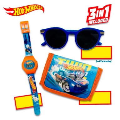 HOT WHEELS PACK X3 LENTES + BILLETERA + RELOJ - 2