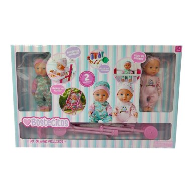 MUÑECA BABYDOLL BOSTECITOS 12 2 PACK + 2 ACCESORIOS - 11
