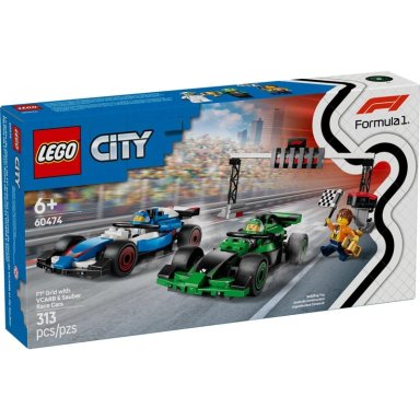 BLOQUES DE CONSTRUCCION LEGO PARRILLA DE F1 Y COCHES DE CARRERAS 313 PIEZAS F1 FÓRMULA 1