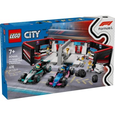 BLOQUES DE CONSTRUCCION LEGO GARAJE Y COCHES MERCEDES AMG Y ALPINE 678 PIEZAS F1 FÓRMULA 1 - 1