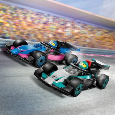 BLOQUES DE CONSTRUCCION LEGO GARAJE Y COCHES MERCEDES AMG Y ALPINE 678 PIEZAS F1 FÓRMULA 1 - 3