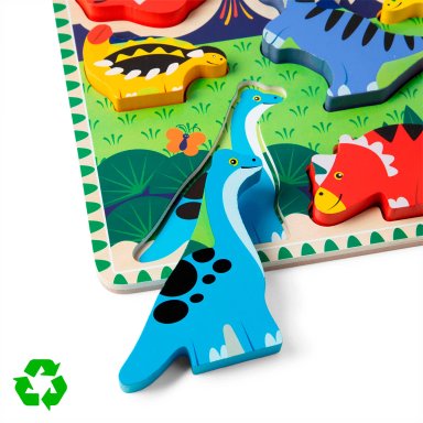 ROMPECABEZAS MELISSA & DOUG ENCAJE DINOSAURIO DE MADERA - 2
