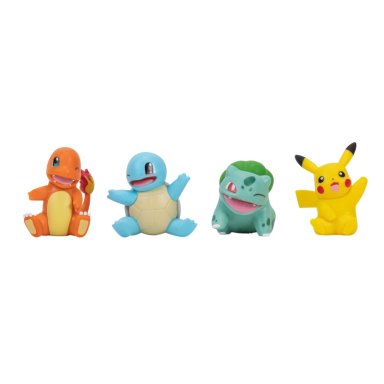 PACK X4 FIGURAS PIKACHU, BULBASAUR, CHARMANDER Y SQUIRTLE