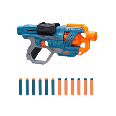 LANZADOR NERF ELITE 2.0 COMMANDER RD-6 3 RIELES TÁCTICOS Y CONECTORES DE CULATA Y CAÑÓN CON 12 DARDOS - 2