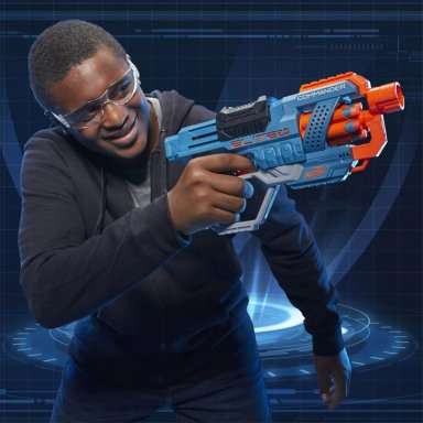LANZADOR NERF ELITE 2.0 COMMANDER RD-6 3 RIELES TÁCTICOS Y CONECTORES DE CULATA Y CAÑÓN CON 12 DARDOS - 6