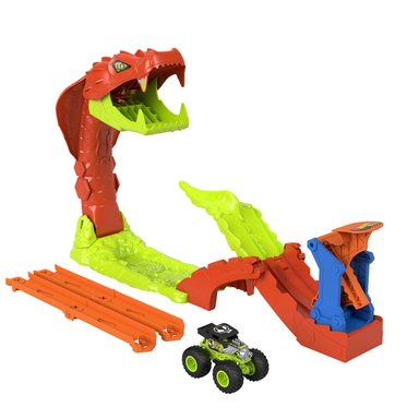 PISTA DE AUTOS HOT WHEELS MONSTER TRUCKS MORDIDA DE SERPIENTE - 2