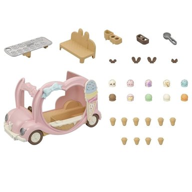 FIGURA COLECCIONABLE SYLVANIAN FAMILIES VEHÍCULO HELADOS CON ACCESORIOS - 3