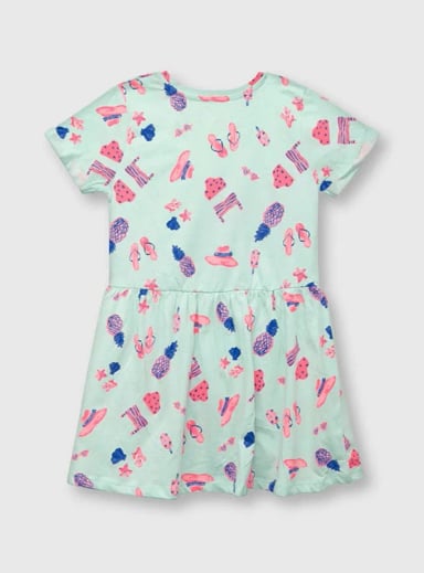 VESTIDO NIÑA COLLOKY AGUA HOLGADO ESTAMPADO PLAYA - 2