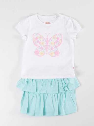CONJUNTO NEON ALGODÓN POLO + FALDA BEBE NIÑA BABY HARVEST - 1