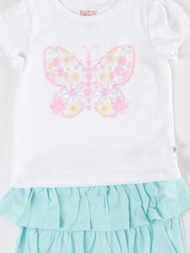 CONJUNTO NEON ALGODÓN POLO + FALDA BEBE NIÑA BABY HARVEST - 3