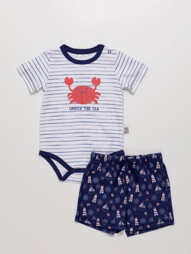 CONJUNTO BODY + SHORT BEBE NIÑO BABY HARVEST - 1