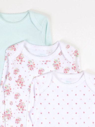 PACK X3 BODYS MANGA LARGA ALGODÓN BEBE NIÑA BABY HARVEST - 3