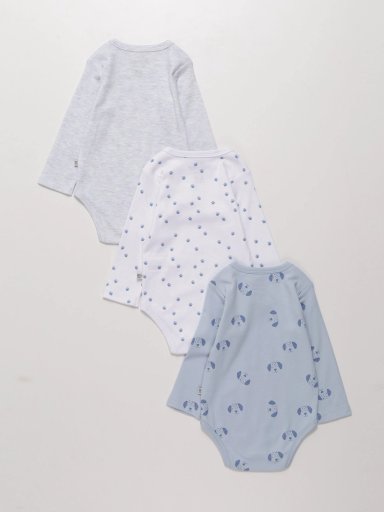 PACK X3 BODYS MANGA LARGA ALGODÓN BEBE NIÑO BABY HARVEST - 2