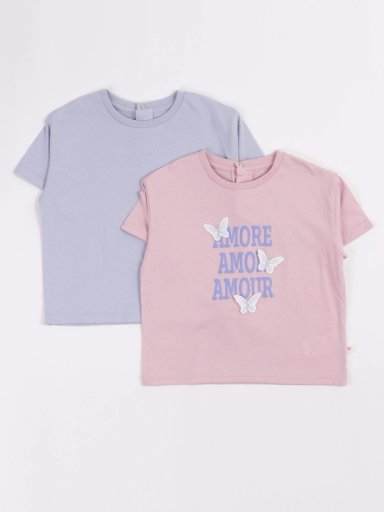 PACK X2 POLERAS MANGA CORTA NIÑA BABY HARVEST