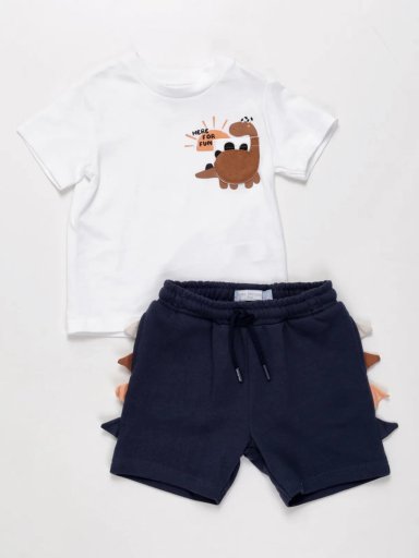 CONJUNTO ALGODÓN BEBÉ NIÑO BABY HARVEST DINOSAURIOS
