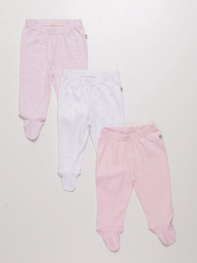 PACK X3 PANTALONES ALGODÓN BEBE NIÑA BABY HARVEST - 1